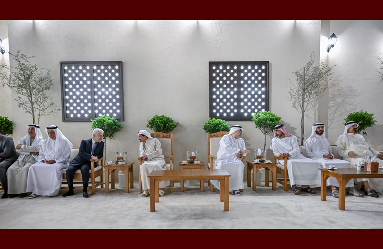 حاكم عجمان يستقبل المهنئين بشهر رمضان المبارك