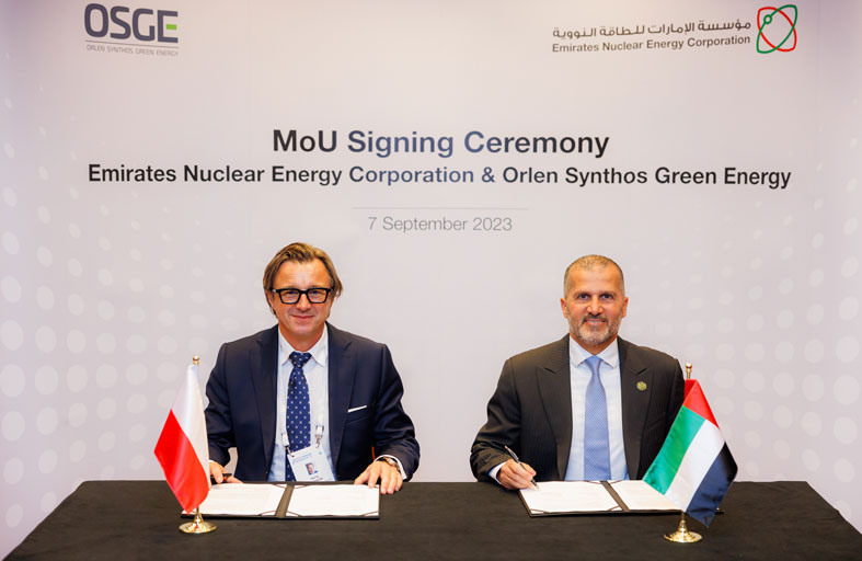 الإمارات للطاقة النووية وأورلين سينثوس البولندية تتعاونان لاستكشاف الاستثمار في المفاعلات المصغرة