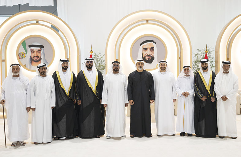 خالد بن محمد بن زايد يحضر حفل استقبال بمناسبة أفراح الكتبي في أبوظبي 