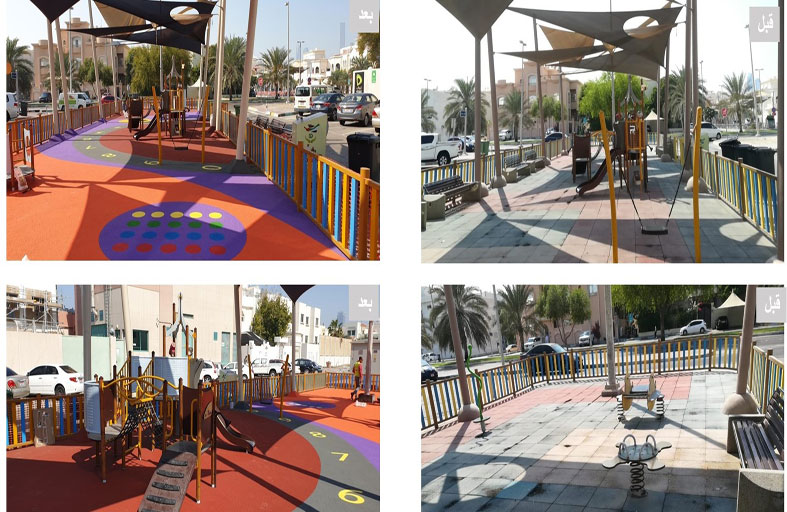 بلدية مدينة أبوظبي تؤهل ألعاب حدائق أحياء سكنية في الخالدية 