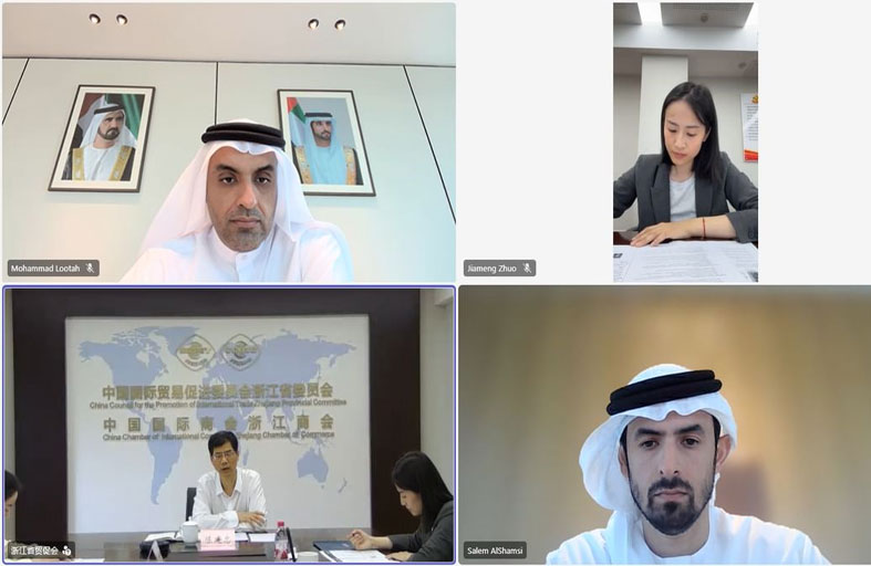 غرف دبي تبحث مع «المجلس الصيني لتعزيز  التجارة الدولية – تشجيانغ» تعزيز التجارة البينية