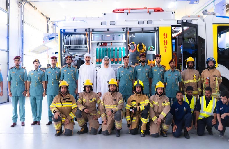 صقر بن سعود المعلا يطلع على جهود دفاع مدني أم القيوين في حماية المجتمع