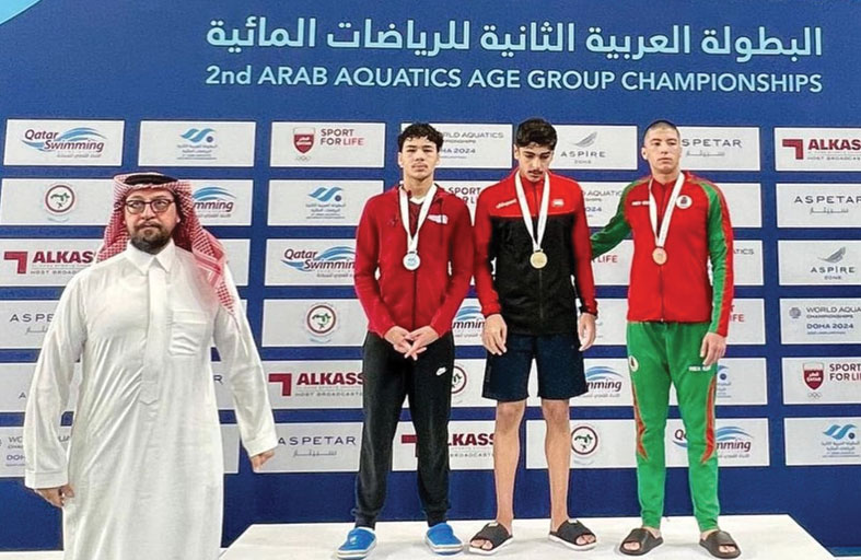 الشحي يحصد أول ذهبية في البطولة العربية للرياضات المائية