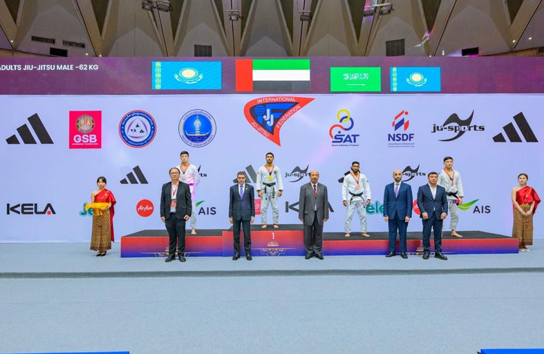 الشحي يفوز بذهبية وزن 62 كيلوجراما للرجال في بطولة العالم للجوجيتسو بتايلاند 