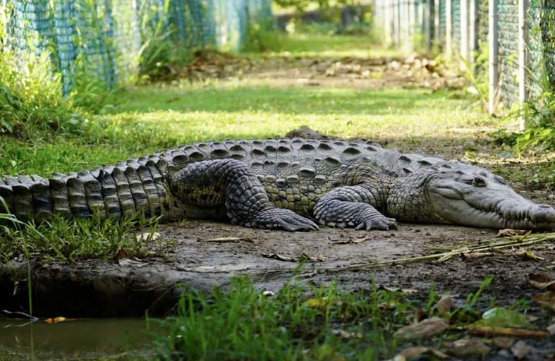 تمساح ضخم يُهاجم شابًا في موقع تخييم شهير 