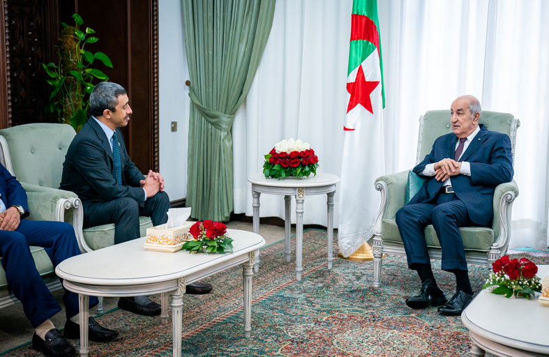 رئيس الجزائر يستقبل عبدالله بن زايد