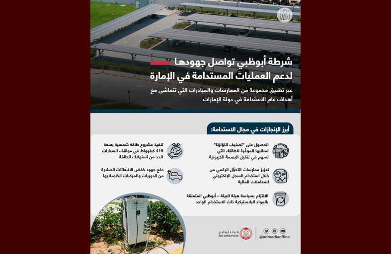 شرطة أبوظبي تؤكد تبنيها مبادرات تحقق التنمية والاستدامة