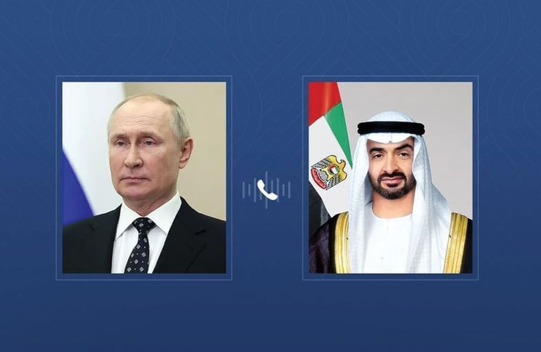 رئيس الدولة يتلقى اتصالاً هاتفياً من الرئيس الروسي 