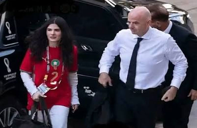 ابنة إنفانتينو تلفت الأنظار  بقميص المنتخب المغربي