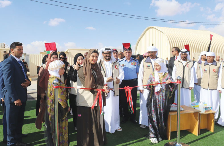 الهلال الأحمر يفتتح المنطقة الخضراء في المخيم الإماراتي الأردني بمريجيب الفهود