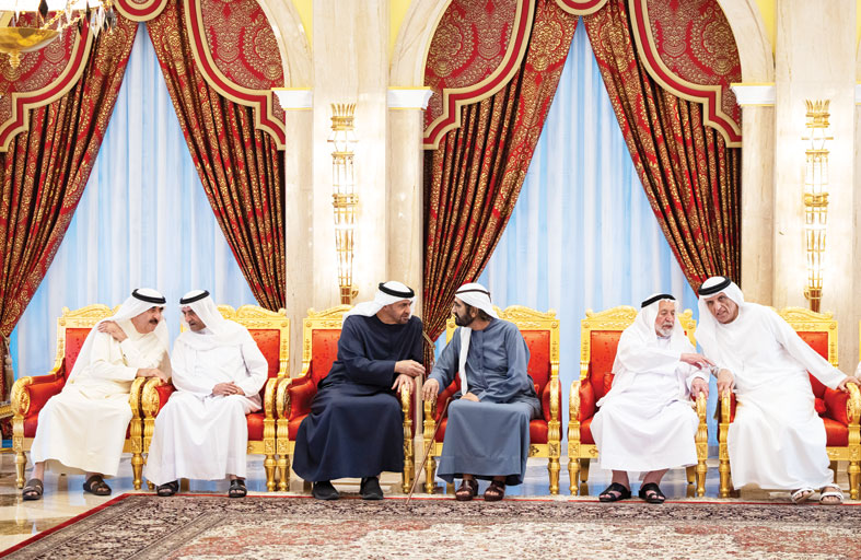 رئيس الدولة وحكام الإمارات والشيوخ يعزون محمد بن راشد في وفاة أحمد بن راشد 