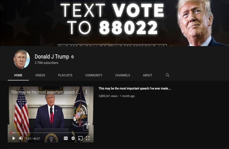 يوتيوب يمدّد حظر قناة ترامب