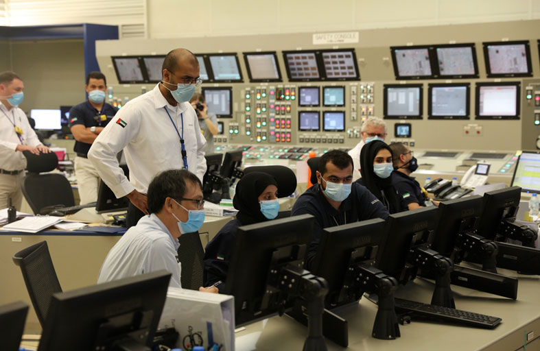 ربط أولى محطات براكة للطاقة النووية السلمية بشبكة نقل الكهرباء في دولة الإمارات
