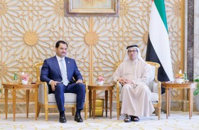 منصور بن زايد يستقبل نائب القائد العام للقوات المسلحة العربية الليبية