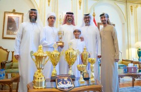 ولي عهد عجمان يستقبل بطلي الدراجات المائية سعيد و سعود محمود العوضي 