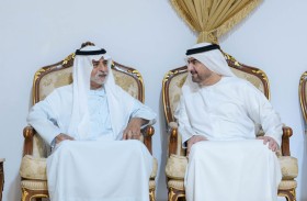 عبدالله بن سالم القاسمي يستقبل المعزين في وفاة الشيخ محمد بن سالم بن سلطان القاسمي