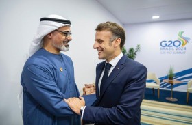ولي عهد أبوظبي والرئيس الفرنسي يبحان سبل تعزيز العلاقات الثنائية والشراكات الإستراتيجية  
