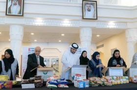 سلطان بن أحمد القاسمي يشارك في «حملة تراحم من أجل غزة» بجامعة الشارقة