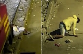 ينجو بأعجوبة من حادث قطار مروع