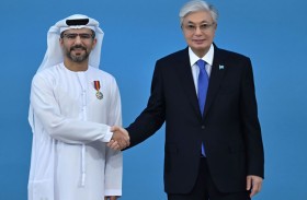 رئيس كازاخستان يمنح وسام الصداقة لمحمد جمعة الشامسي العضو المنتدب والرئيس التنفيذي لمجموعة موانئ أبوظبي