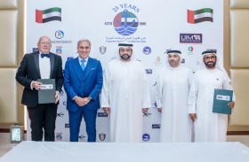 محمد الشرقي يشهد توقيع اتفاقية تعاون بين «الاتحاد الدولي للرياضات البحرية» و «نادي الفجيرة للرياضات البحرية»