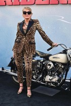 الممثلة الأمريكية شارون ستون لدى حضورها العرض الأول لفيلم The Bike Riders في لوس أنجلوس. (ا ف ب)