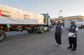 دخول 5 قوافل مساعدات إماراتية إلى قطاع غزة تحمل 1056 طناً من المساعدات الإنسانية