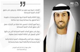 الإمارات تولي اهتماما كبيرا بتنويع مصادر الطاقة والحفاظ على البيئة واستدامتها