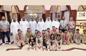 سالم بن سلطان القاسمي يستقبل أعضاء مفوضية كشافة رأس الخيمة