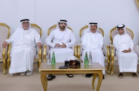 حمدان ومكتوم بن محمد يقدمان واجب العزاء في والدة صقر غباش