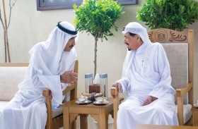 حاكم عجمان يستقبل المهنئين بشهر رمضان المبارك في قصر الزاهر 