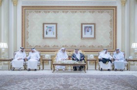 حاكم الشارقة يستقبل المهنئين بشهر رمضان المبارك