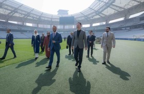 سلطان بن أحمد القاسمي يزور استاد نادي شنغهاي لكرة القدم ويطلع على أحدث التقنيات الإعلامية