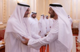 حمد الشرقي يستقبل رئيس البرلمان العربي والمهنئين بشهر رمضان بحضور ولي عهد الفجيرة