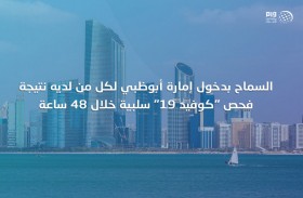 السماح بدخول إمارة أبوظبي لكل من لديه نتيجة فحص «كوفيد- 19» سلبية خلال 48 ساعة