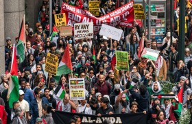 المئات يتظاهرون في نيويورك دعماً لغزة 