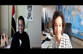 نورة الكعبي تناقش مع المديرة العام لليونسكو مستجدات مشاريع الإمارات في الموصل