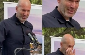 زيدان ينهار باكيا أمام أطفال مرضى السرطان 