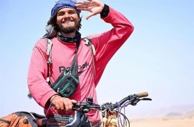 ألماني يصل إلى السعودية على دراجة هوائية