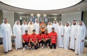 مطر الطاير يستقبل بطل دوري أدنوك للمحترفين ويحتفي بإنجاز الفرسان