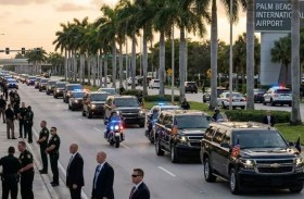 «جسم مشبوه» يجبر موكب ترامب على تغيير مساره