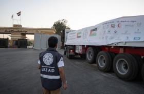 دخول 5 قوافل إماراتية إلى قطاع غزة تحمل 533 طنا من المساعدات الإنسانية