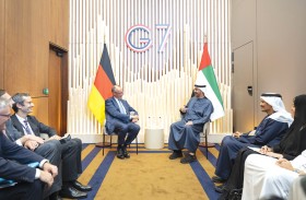 رئيس الدولة والمستشار الألماني يبحثان تعزيز علاقات التعاون بين البلدين والتطورات الإقليمية