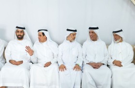 سعود بن صقر يقدم واجب العزاء في وفاة سلطان بن خليفة الحبتور