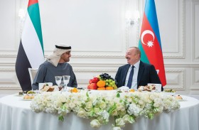 رئيس الدولة يحضر مأدبة العشاء التي أقامها الرئيس إلهام علييف تكريماً لسموه