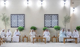 حاكم عجمان يستقبل المهنئين بشهر رمضان المبارك