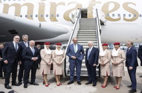 «طيران الإمارات» تستقبل المستشار الألماني على  متن طائرتها «A380» خلال معرض «ILA» برلين