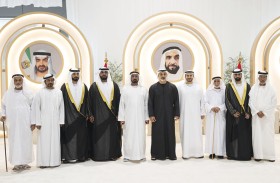 خالد بن محمد بن زايد يحضر حفل استقبال بمناسبة أفراح الكتبي في أبوظبي
