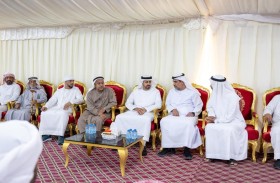 ذياب بن محمد بن زايد يقدم واجب العزاء بوفاة والد الشهيد سعيد راشد المحرزي