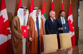 ولي عهد أبوظبي ورئيس وزراء كندا يشهدان توقيع اتفاقية الشراكة الاقتصادية الشاملة بين البلدين